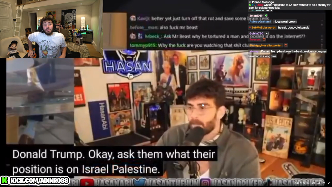 Pro-Trump streamer Adin Ross says he would ask Trump about the Epstei...