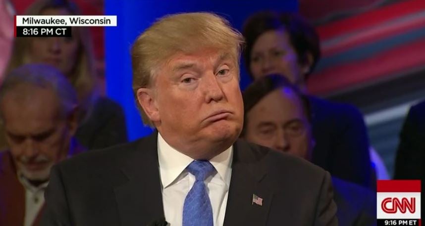 Donald Trump frowning