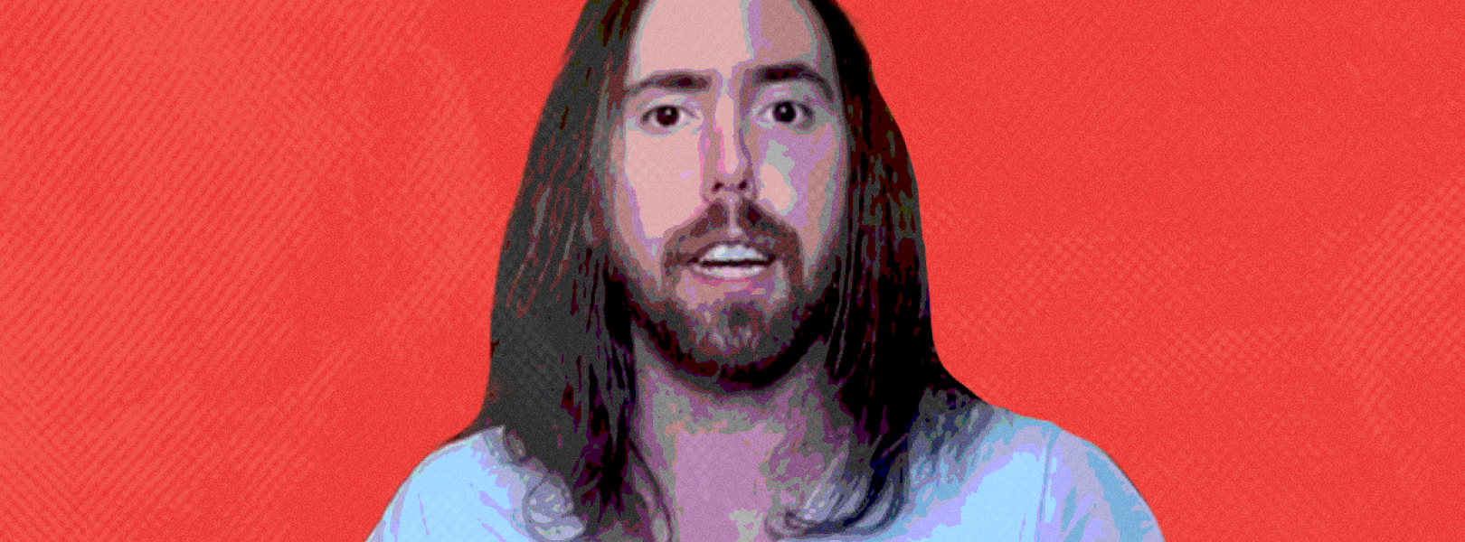 Asmongold with red background