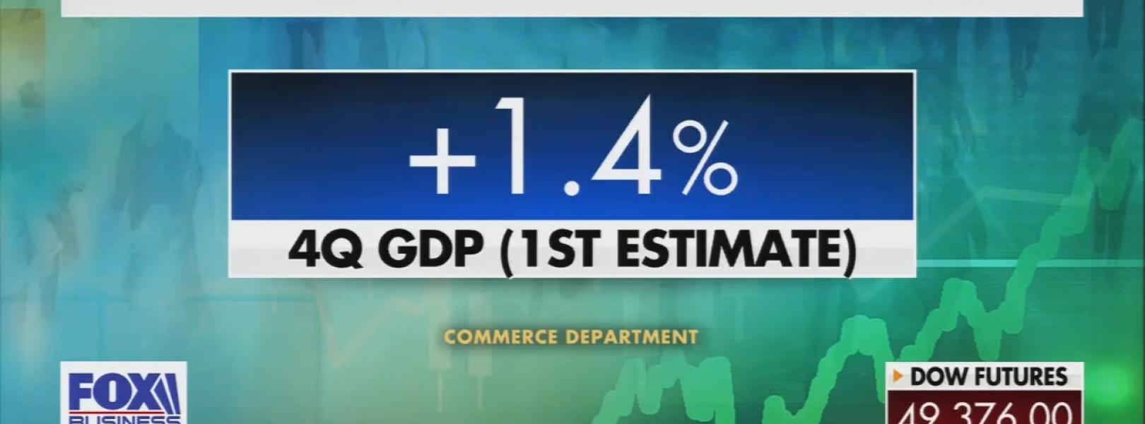 A Fox Business graphic showing the Q4 GDP growth of 1.4%