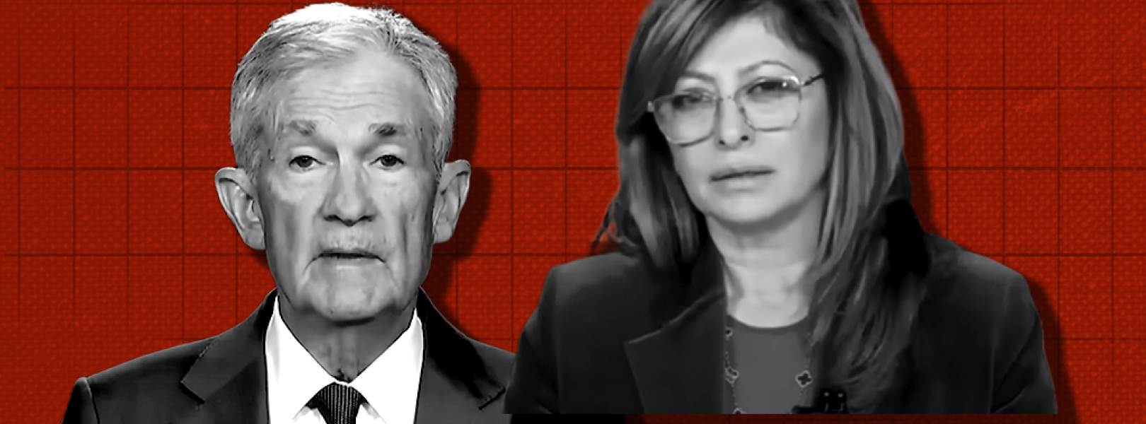 Maria Bartiromo and Jerome Powell