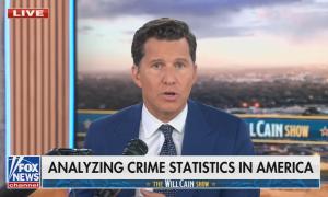 still of Cain; chyron: Analyzing crime statistics in America