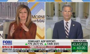 Maria Bartiromo discussing the weak February 2025 ADP jobs report