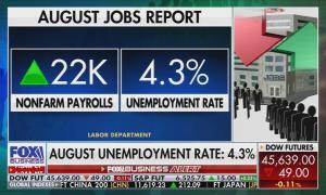 Fox Business covering the August 2025 jobs report