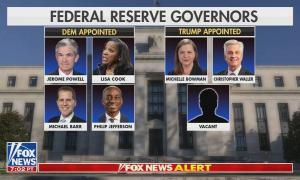 A Fox News display of the current make up of the Federal Reserve's board of governors