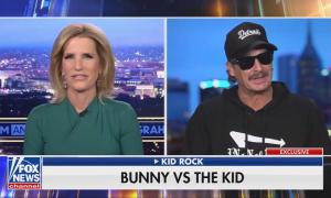 still of Ingraham, Kid Rock; chyron: Bunny vs the Kid