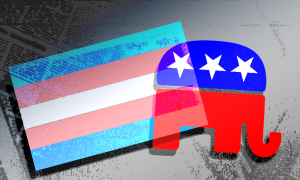 Trans flag and RNC logo