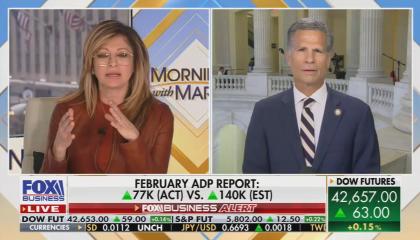Maria Bartiromo discussing the weak February 2025 ADP jobs report