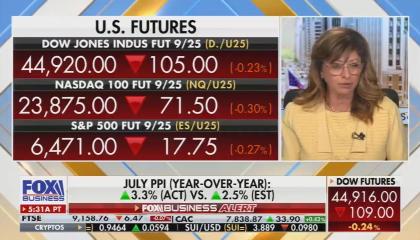 Fox Business anchor Maria Bartiromo reporting on the July PPI numbers