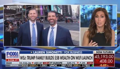 Fox Business' Lauren Simonetti reporting on the Trump family's crypto wealth