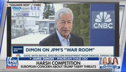 Fox airing a clip of Jamie Dimon on CNBC