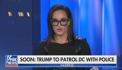 still of Kennedy; chyron: Soon: Trump to patrol DC with police