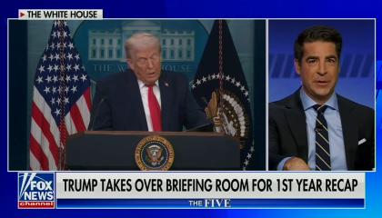 still of Watters; chryon: "You'll find out" Trump on how far he's willing to go to get Greenland