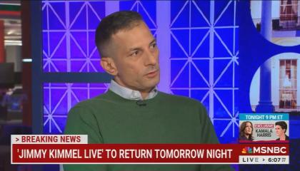 still of Angelo; chyron: 'Jimmy Kimmel Live' to return tomorrow night