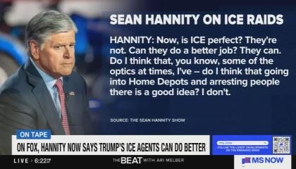 chyron: On Fox, Hannity says Trump's ICE agents can do better
