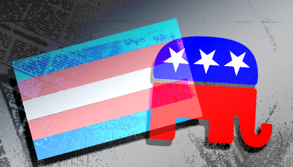 Trans flag and RNC logo