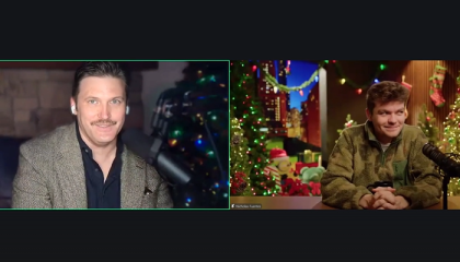 Screenshot of Fuentes and Richard Spencer over Zoom