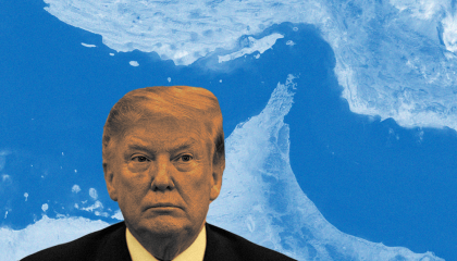 Trump in front of the Strait of Hormuz