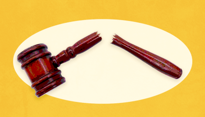 A broken gavel