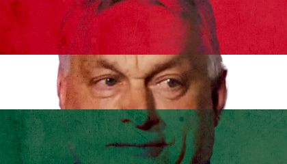 Viktor Orban and Hungarian flag