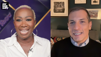 Still image of Joy Reid and Angelo Carusone on The Joy Reid Show