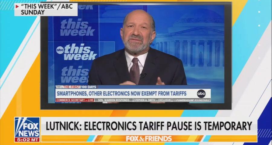 Fox airing a clip of Howard Lutnick