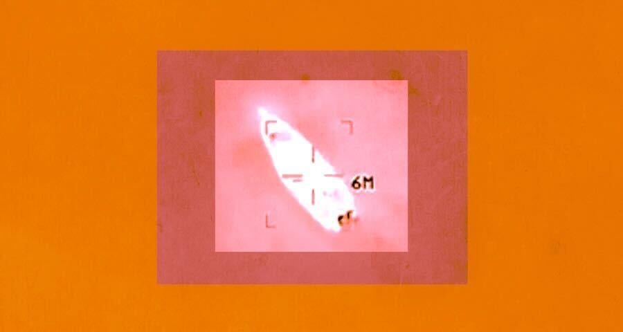 Boat on orange background