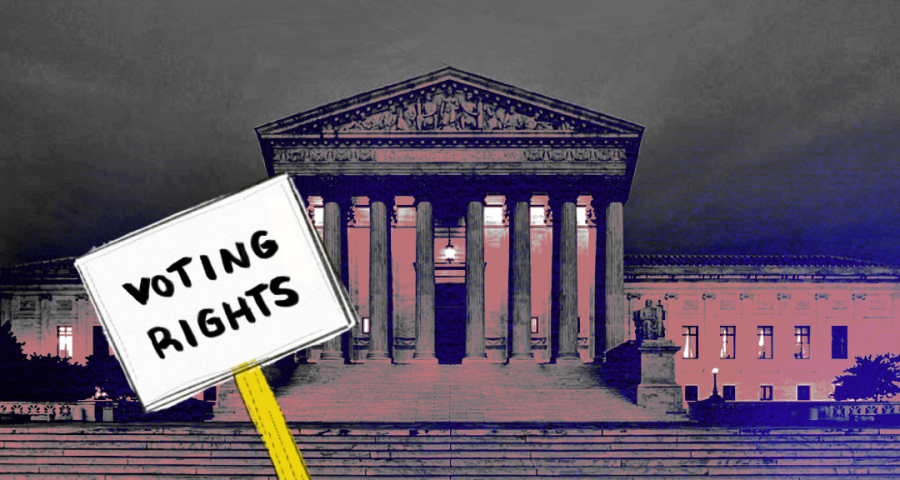voting rights sign in front of SCOTUS