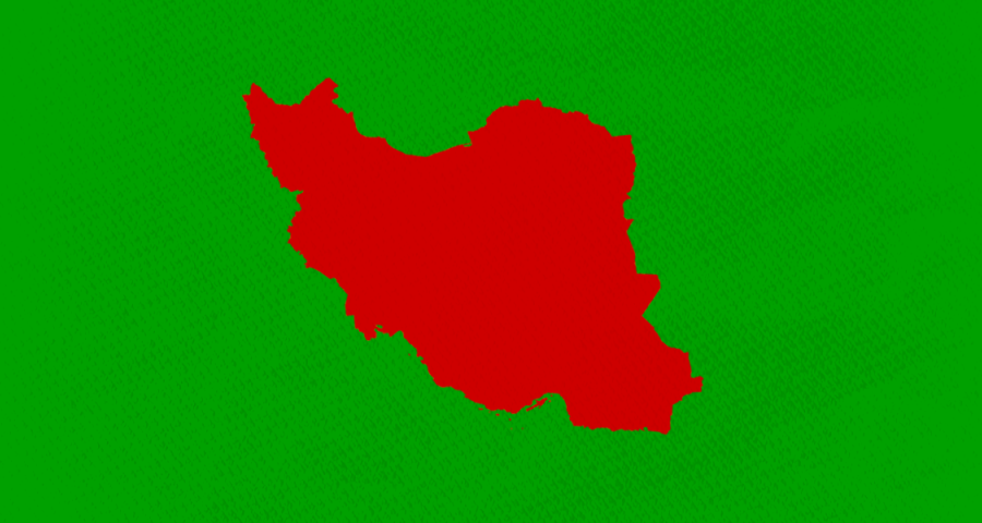 Red and Green image of Iran