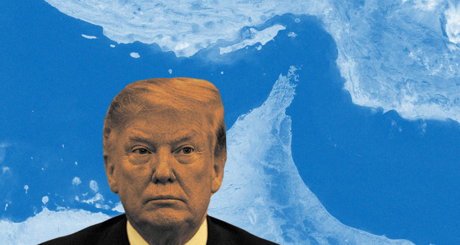 Trump in front of the Strait of Hormuz